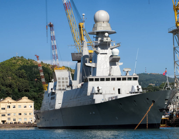 military ship in a harbour - Photo, Image