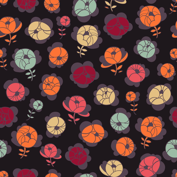 vector illustration design of Colorful floral seamless pattern. - Вектор,изображение