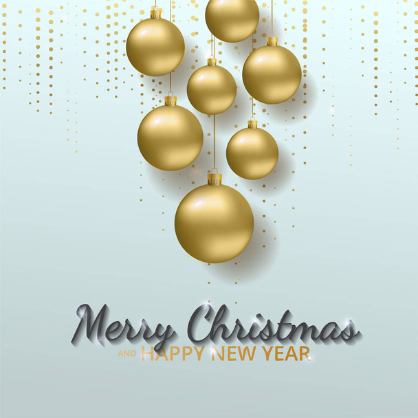 Tarjeta de felicitación, invitación con feliz año nuevo 2018 y Navidad
 - Vector, Imagen