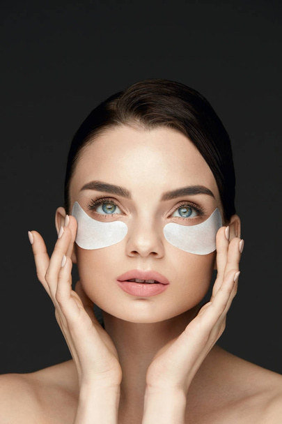 Under Eye Treatment. Woman Face With Patches Under Eyes - Fotó, kép