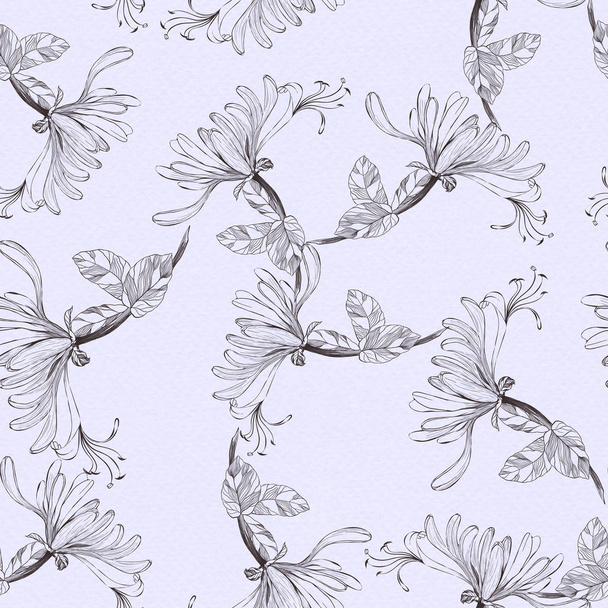 A flower is a honeysuckle. Decorative composition. Floral motifs. Seamless pattern. Use printed materials, signs, items, websites, maps, posters, postcards, packaging. - Fotó, kép