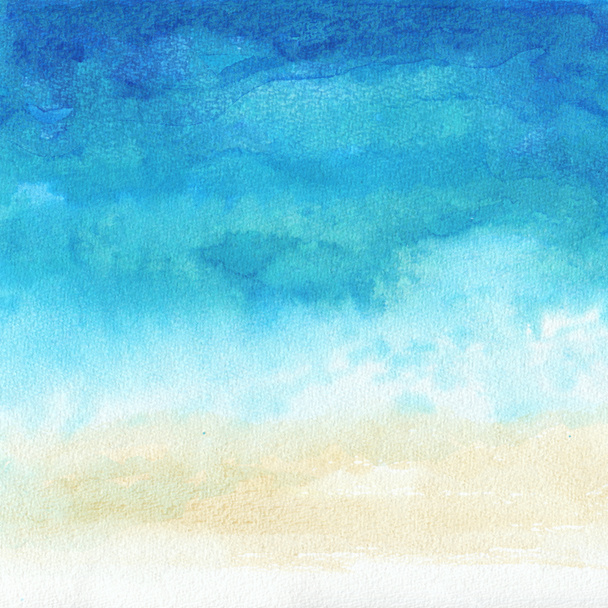 Ocean watercolor hand painting illustration. - Photo, Image