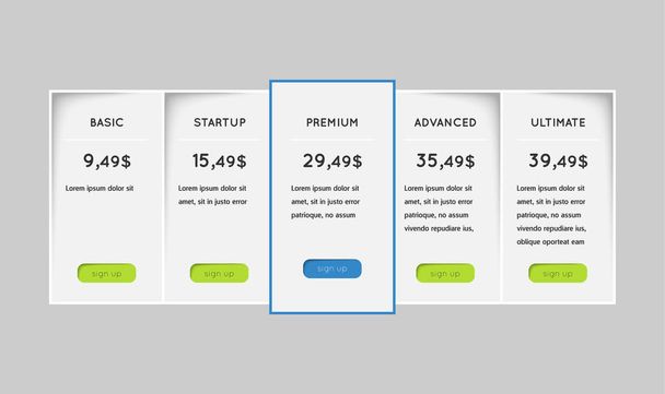 pricing plans template - Vector, Image