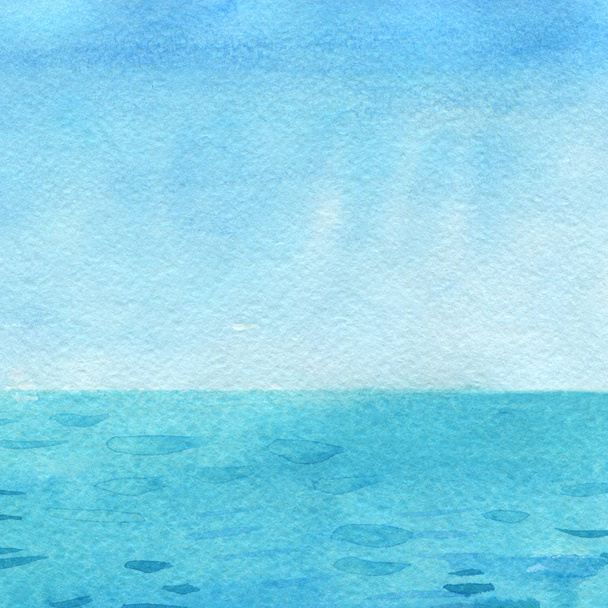 Oceano aquarela mão pintura ilustração
. - Foto, Imagem