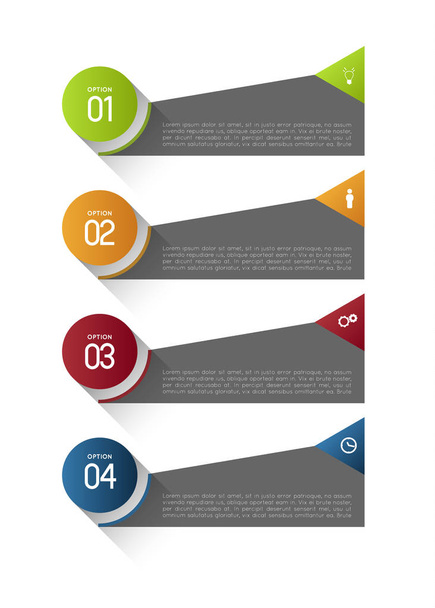 long shadow option banners template - Vector, Image