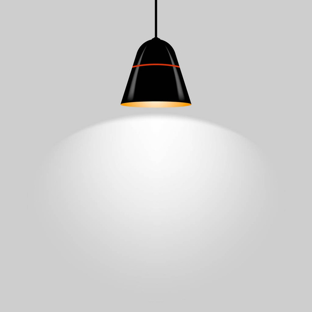 Black ceiling lamp. Vector. - Vector, Image