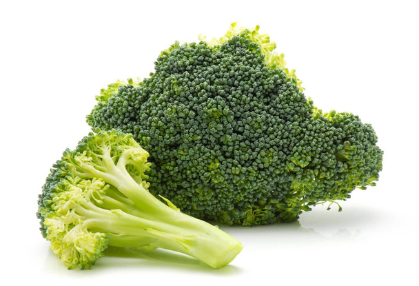Fresh broccoli isolated on white background two piece - Foto, Imagen