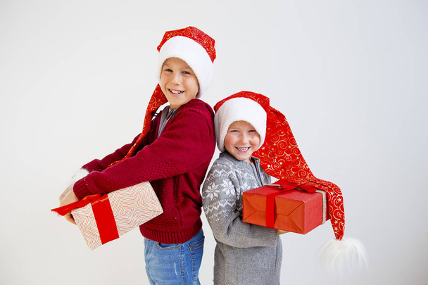 Kids celebrating christmas - Fotó, kép