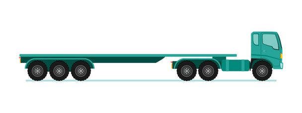 Truck trailer hosszú jármű lapos design stílusban vektoros illusztráció. - Vektor, kép