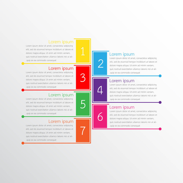 Vektor-Infografik-Vorlagen für detaillierte Berichte. Alle 7 Themen. - Vektor, Bild