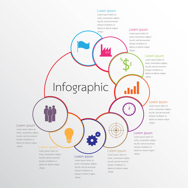 Διανυσματικά infographic πρότυπα που χρησιμοποιούνται για λεπτομερείς αναφορές. Και τα 9 θέματα. - Διάνυσμα, εικόνα