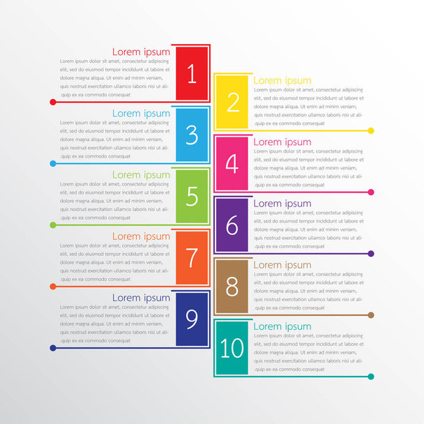 Διανυσματικά infographic πρότυπα που χρησιμοποιούνται για λεπτομερείς αναφορές. Και τα 10 θέματα. - Διάνυσμα, εικόνα