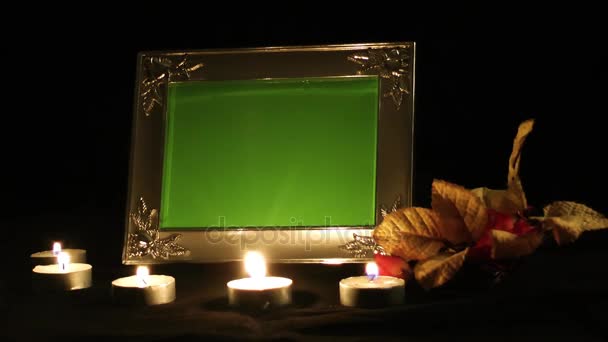 Fotorahmen und Kerzenlicht - Filmmaterial, Video