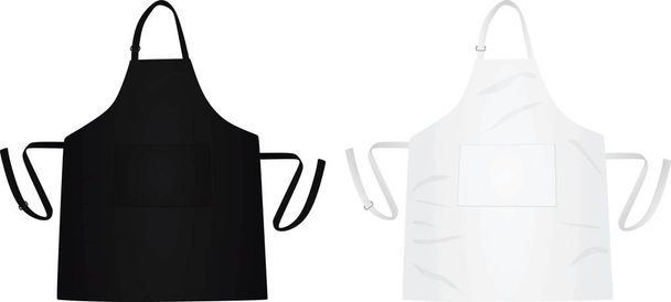 Delantal de cocina blanco y negro, ilustración vectorial
 - Vector, Imagen