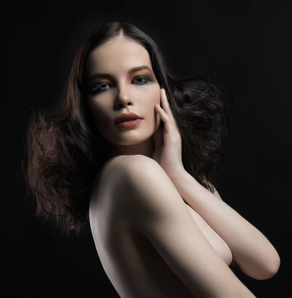 beautiful nude woman with make up - Zdjęcie, obraz