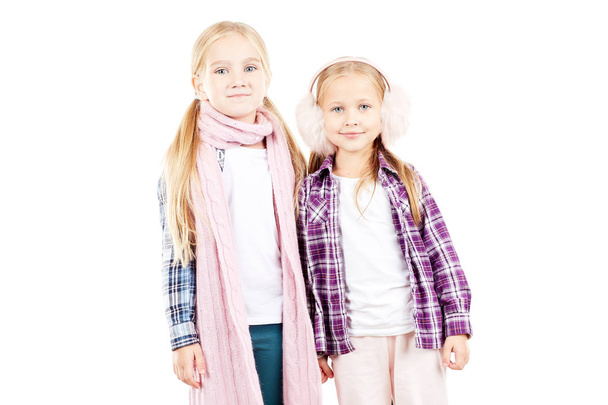 Blonde little sisters - Фото, зображення