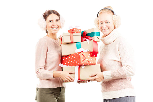 Exchanging Xmas gifts - Photo, Image
