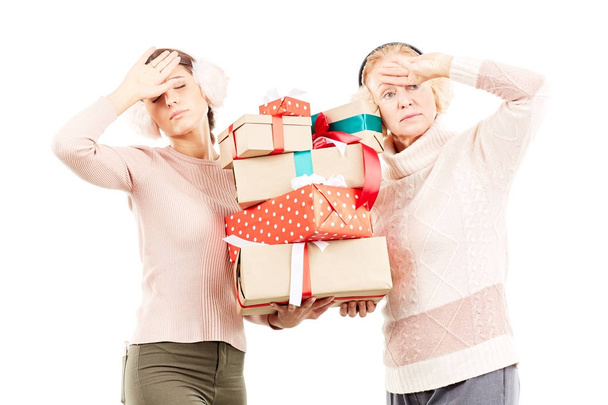 Exchanging Xmas gifts - 写真・画像