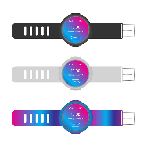 Three dimensional Smart watches design - Vector, Image