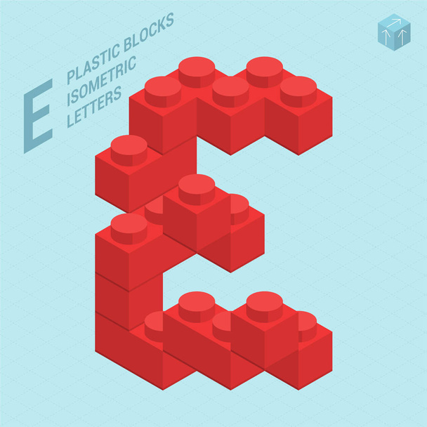 Plastic blocs  letter E - Vector, Image