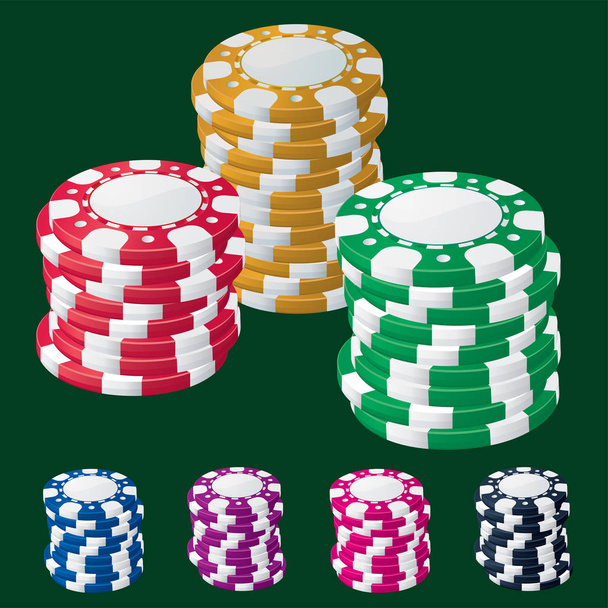 Стеки фишек казино
 - Вектор,изображение