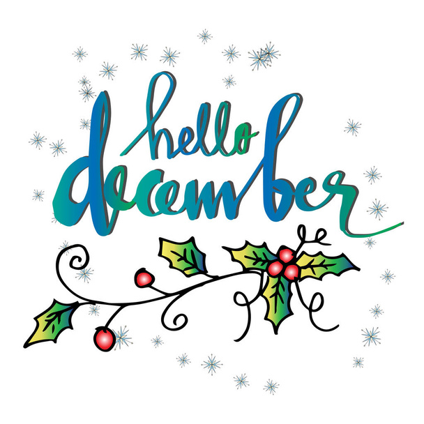 Hello December Hand lettering. - Photo, Image