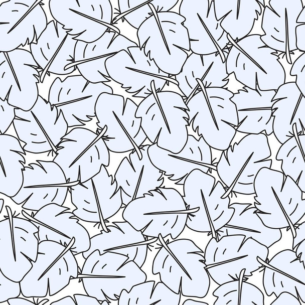 Seamless pattern of painted feathers - Вектор, зображення