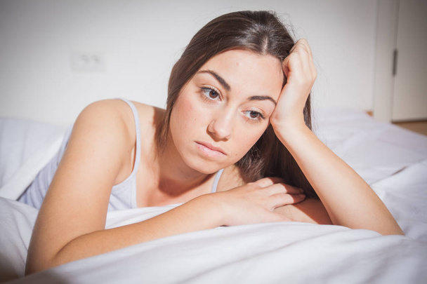 insomnia depressed woman - Фото, изображение