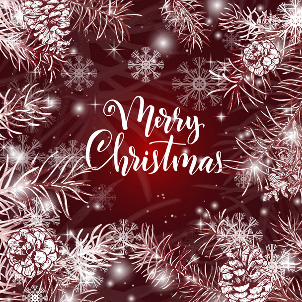 Элегантный рождественский красный фон
 - Вектор,изображение