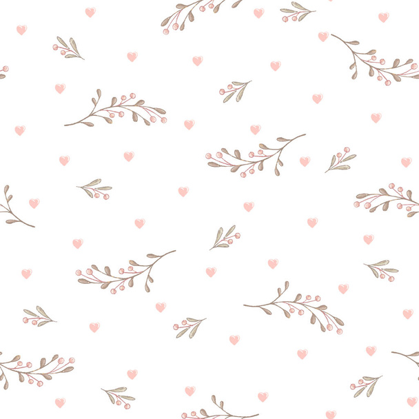 Flower and leaf pattern - Вектор,изображение