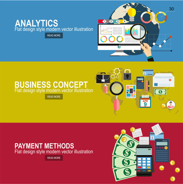 Concept of business development and modern payment methods  - Vector, Image