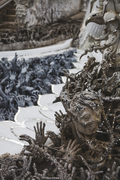 close-up shot of beautiful sculpture decorations at thai temple - Photo, Image
