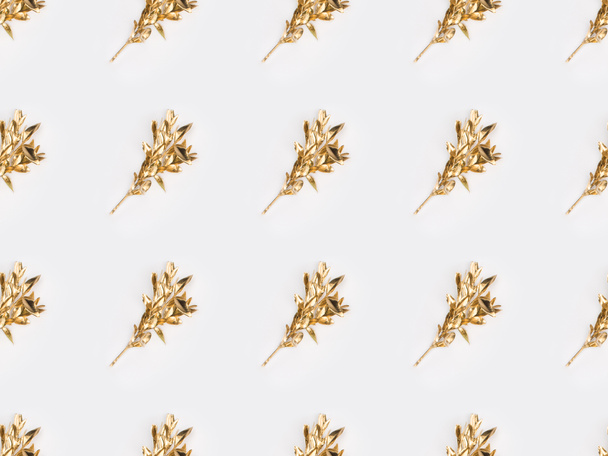 full frame of shine colored in golden plants isolated on grey - Photo, Image