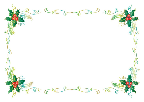 Floral frame Kerstmis achtergrond - Foto, afbeelding