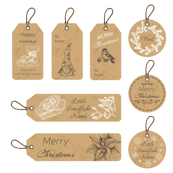 Christmas gift tags  - Vector, Image
