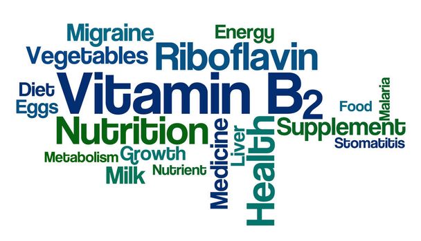 Nube de palabras sobre un fondo blanco - Vitamina B2
 - Foto, imagen