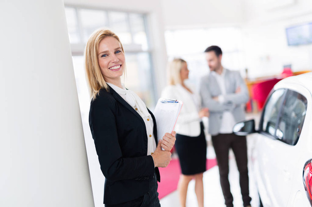 attractive saleswoman working in company - Photo, Image