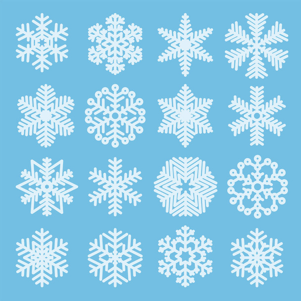 Platte ontwerp kerst sneeuwvlokken - Vector, afbeelding