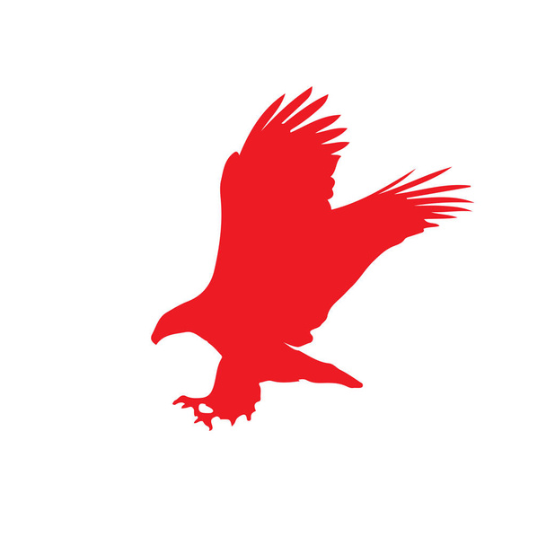 Silhouette rouge d'aigle isolé sur fond blanc
. - Vecteur, image