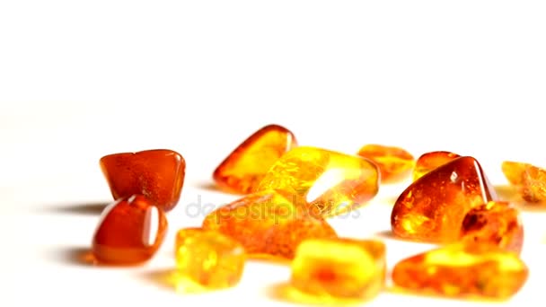 Amber stones on turn table - Footage, Video