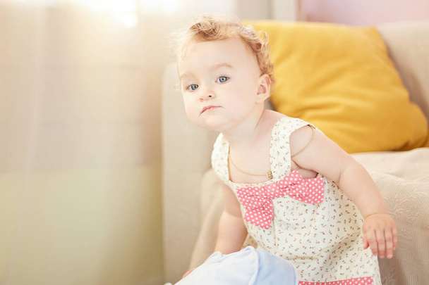 beautiful baby playing in the room - Foto, Imagem
