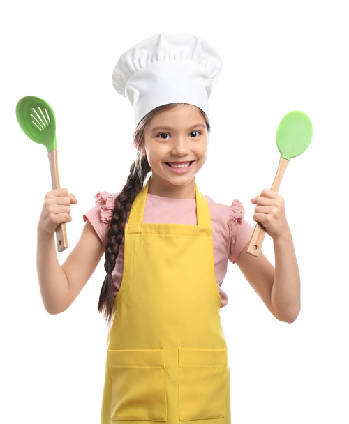 Cute girl in chef hat - Фото, изображение