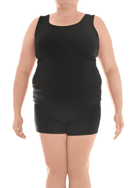 Overweight woman in underwear  - Фото, изображение