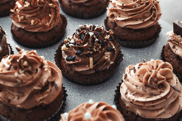  tasty chocolate cupcakes  - Foto, Imagem
