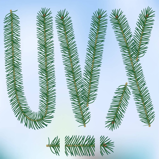Kerst fir tree brieven - Vector, afbeelding