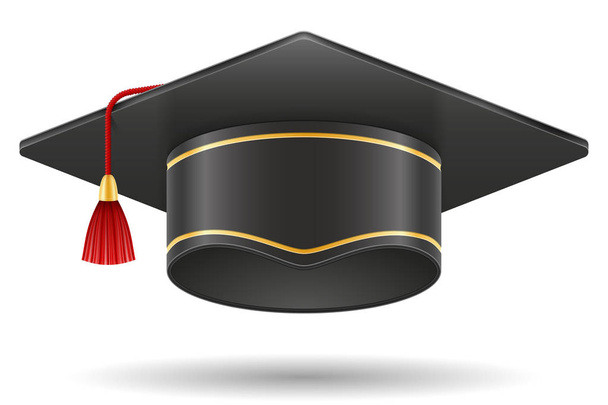 academic graduation mortarboard square cap vector illustration - Διάνυσμα, εικόνα