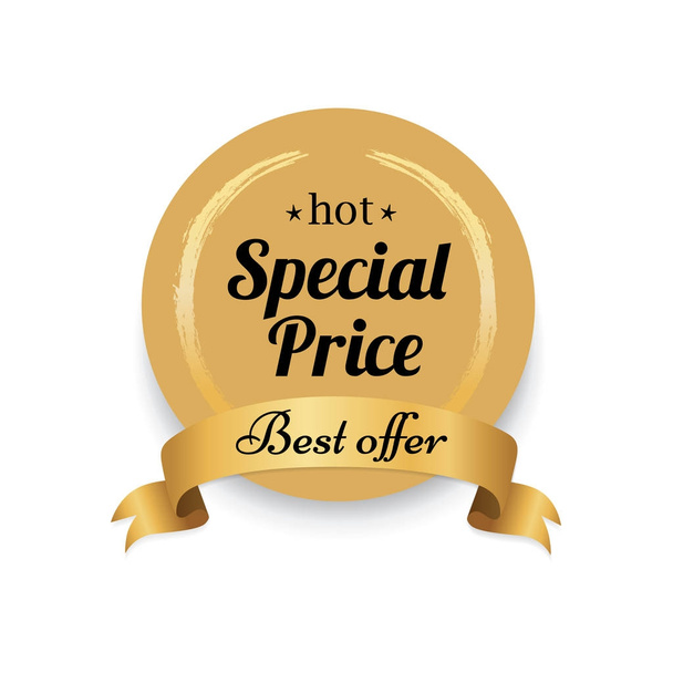 Hot Special Price Golden Label Best Offer Proposal - Wektor, obraz