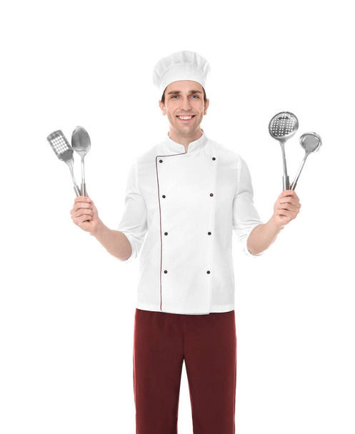 male chef with cooking utensils - Valokuva, kuva