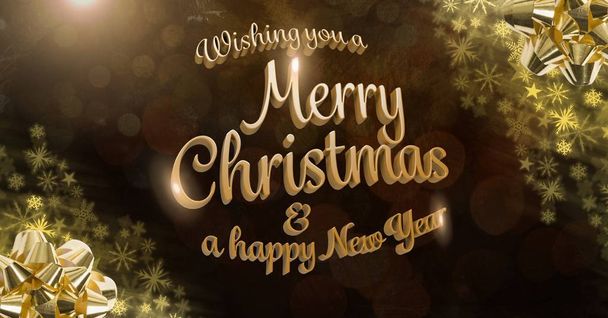 Merry Christmas and Happy New Year text  - Photo, image