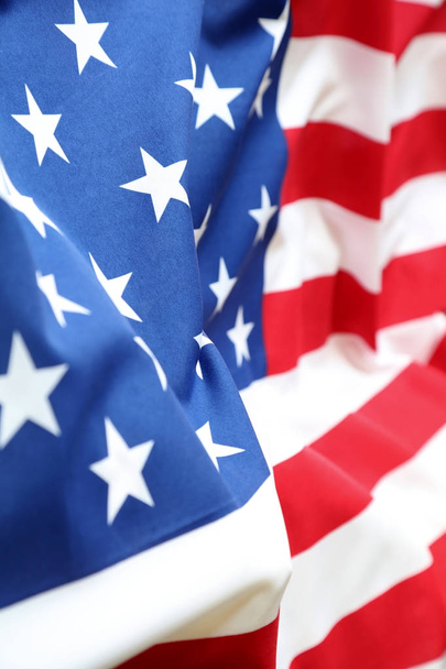 κυματισμένη καθορισμός σημαία ΗΠΑ - Φωτογραφία, εικόνα